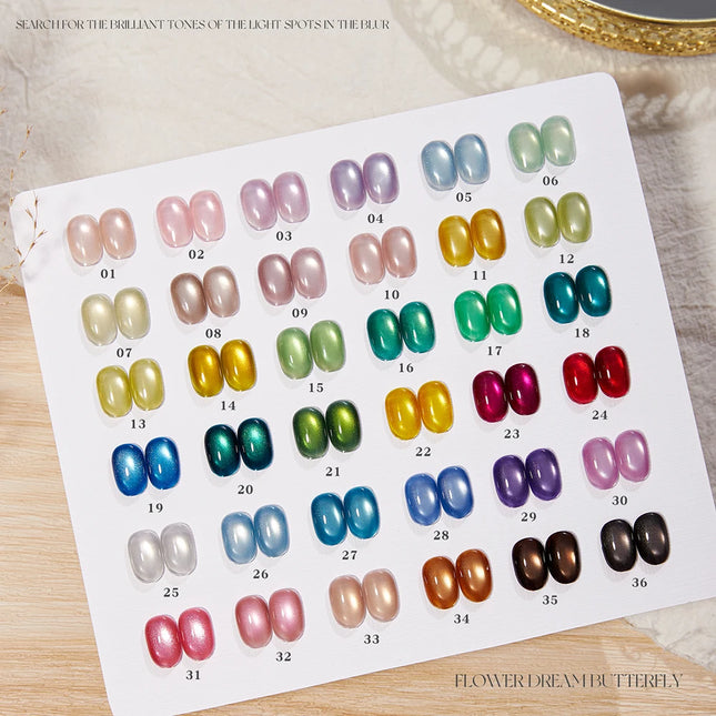 Cat-Eye Magnetic Gel Polish Set – Glass Beads Crystal (36 Colors)