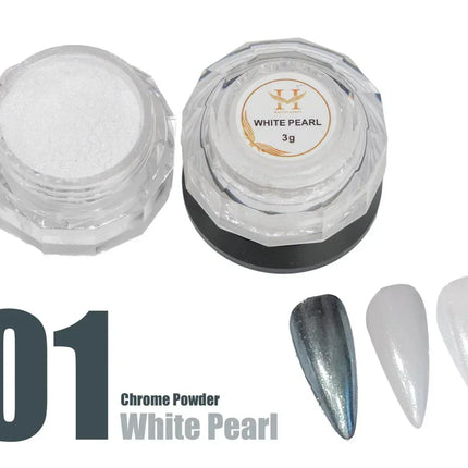 HANG Chrome Powder - #01 White Pearl Chrome 3g - TTT Nails Supply