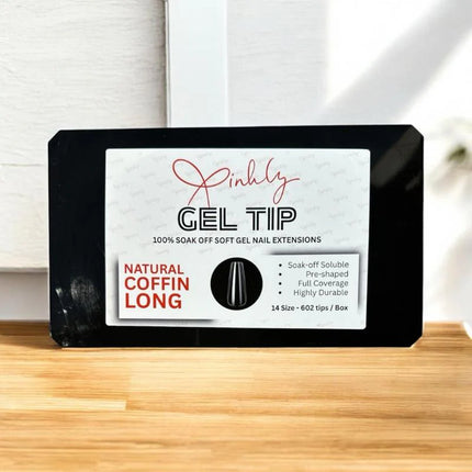 Xinhly Natural Coffin Soft Gel Tips - L