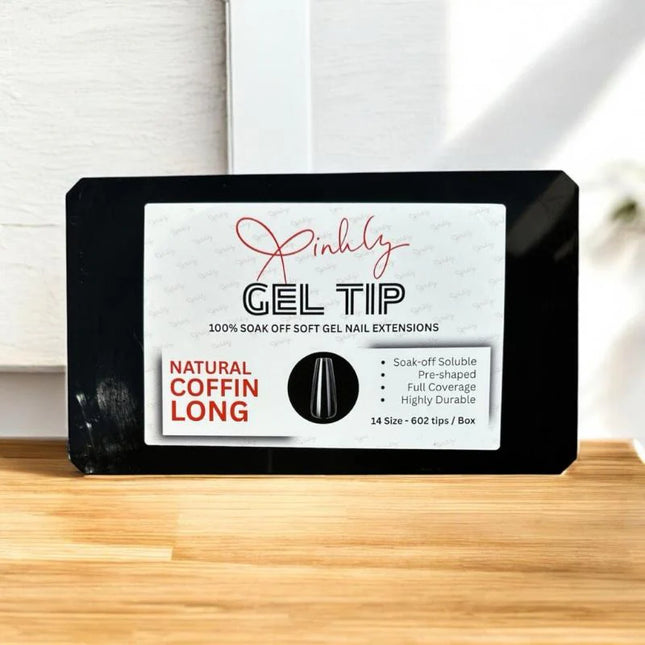 Xinhly Natural Coffin Soft Gel Tips - L