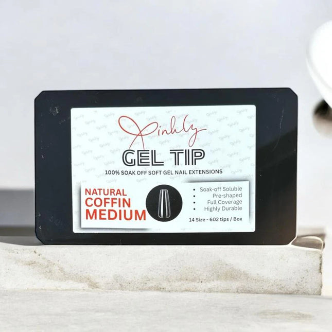 Xinhly Natural Coffin Soft Gel Tips - M