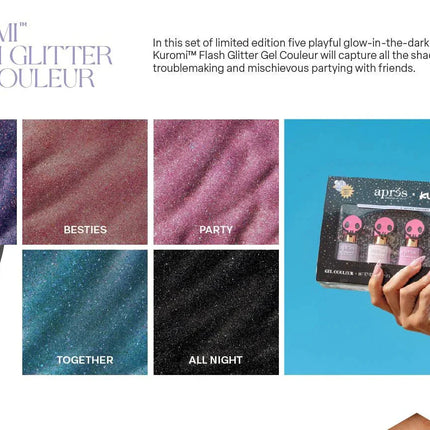 Apres x Kuromi Naughty and Nice - Flash Glitter - Gel Couleur 10ml