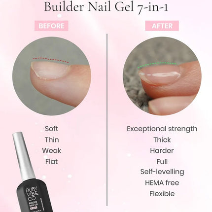 Ruby Vibe Co - HEMA-Free & TPO-Free Builder Nail Gel 7-in-1