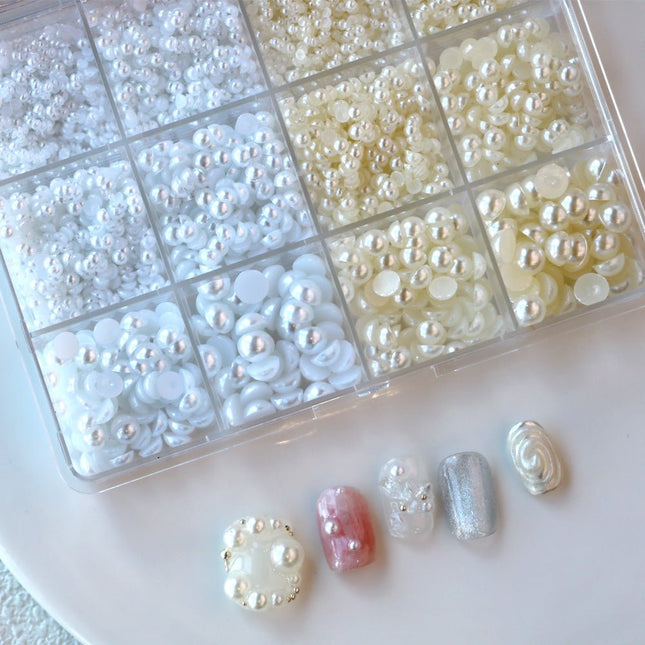 Cre8tion Nail Art Accessory Pearl Flat Bottom 03