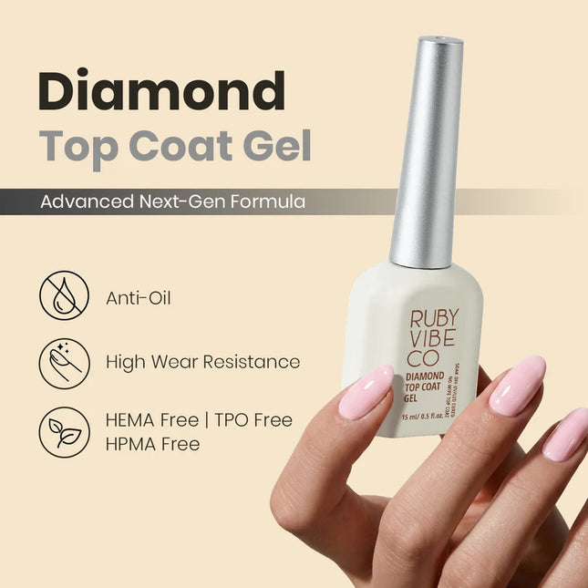 Ruby Vibe Co - HEMA-Free & TPO-Free Diamond Top Coat Gel