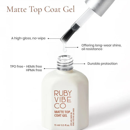 Ruby Vibe Co - HEMA-Free & TPO-Free Matte Top Coat Gel