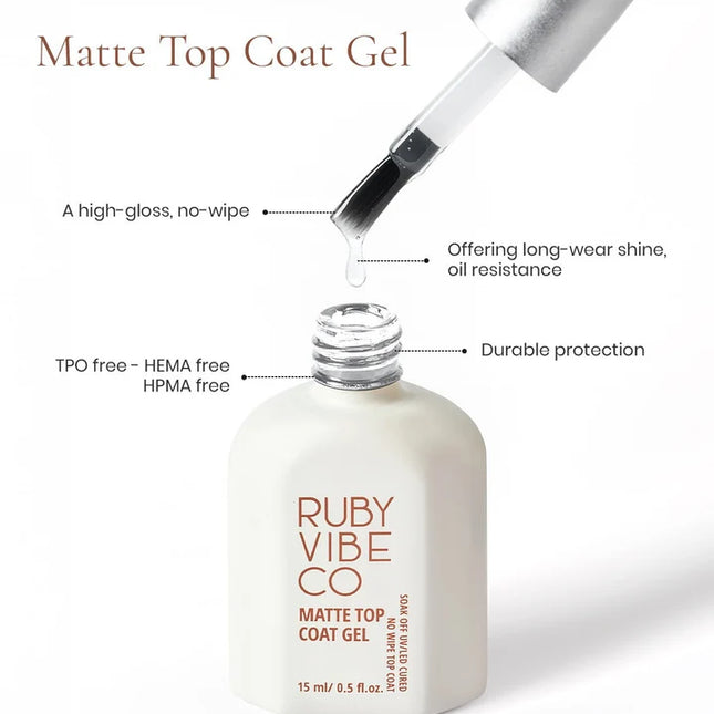 Ruby Vibe Co - HEMA-Free & TPO-Free Matte Top Coat Gel