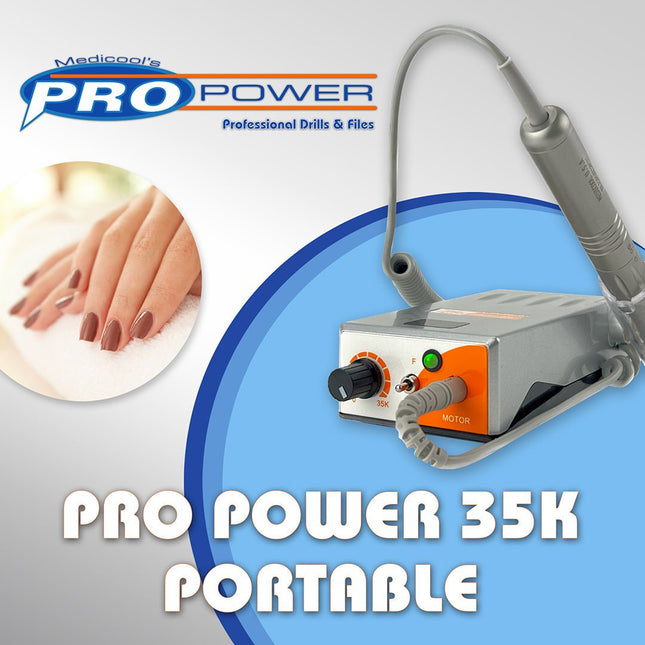 Medicool - Pro Power 35K Portable Nail Drill (Silver/Pearl White/Rose Gold)