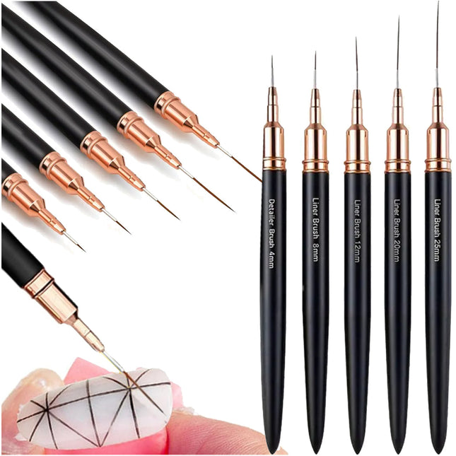 Nail Art Liner Brush Ultra Thin (Set 5pcs)