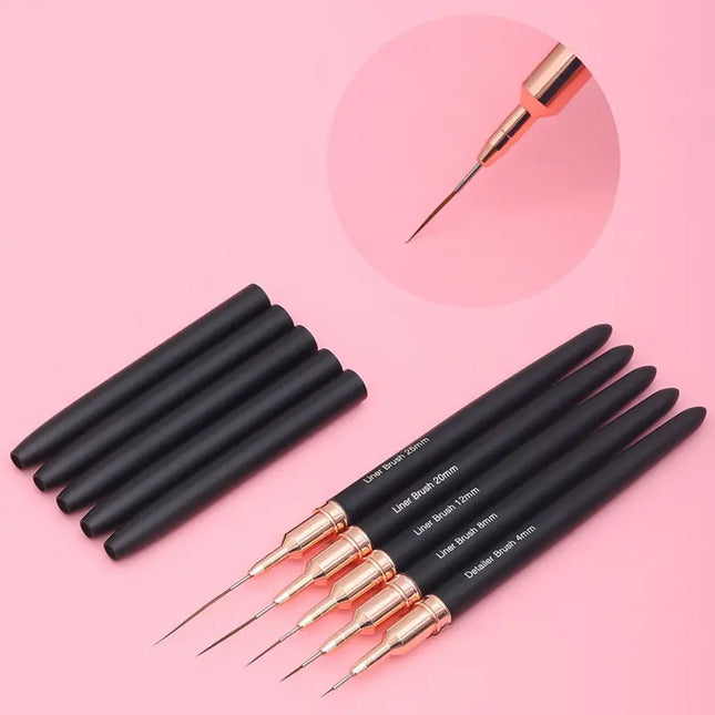 Nail Art Liner Brush Ultra Thin (Set 5pcs)