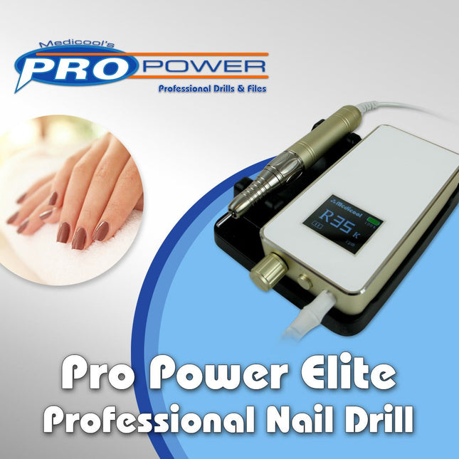 Medicool Pro Power Elite Nail Drill – 35,000 RPM Rechargeable Professional E-File (Portable/Desktop)