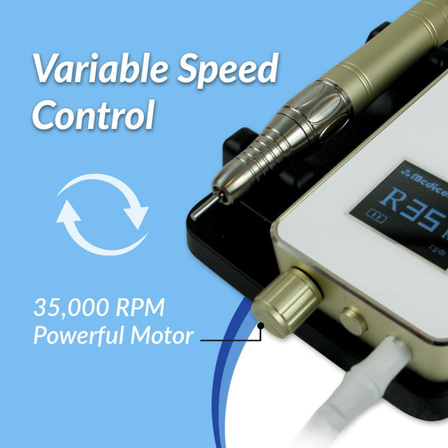Medicool Pro Power Elite Nail Drill – 35,000 RPM Rechargeable Professional E-File (Portable/Desktop)