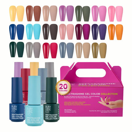 Ruby Vibe Co - SpectraShine Gel Color Collection – 20 Colors Set