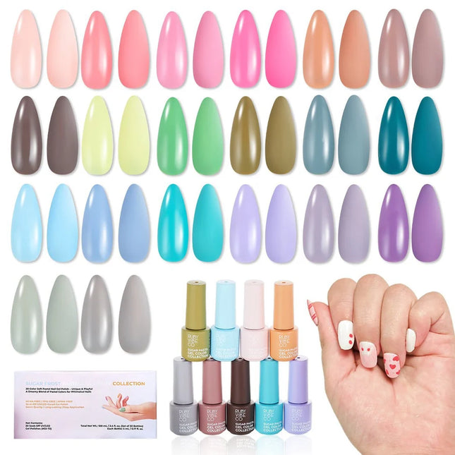 Ruby Vibe Co - Sugar Frost Pastel Gel Color Collection – 20 Colors Set